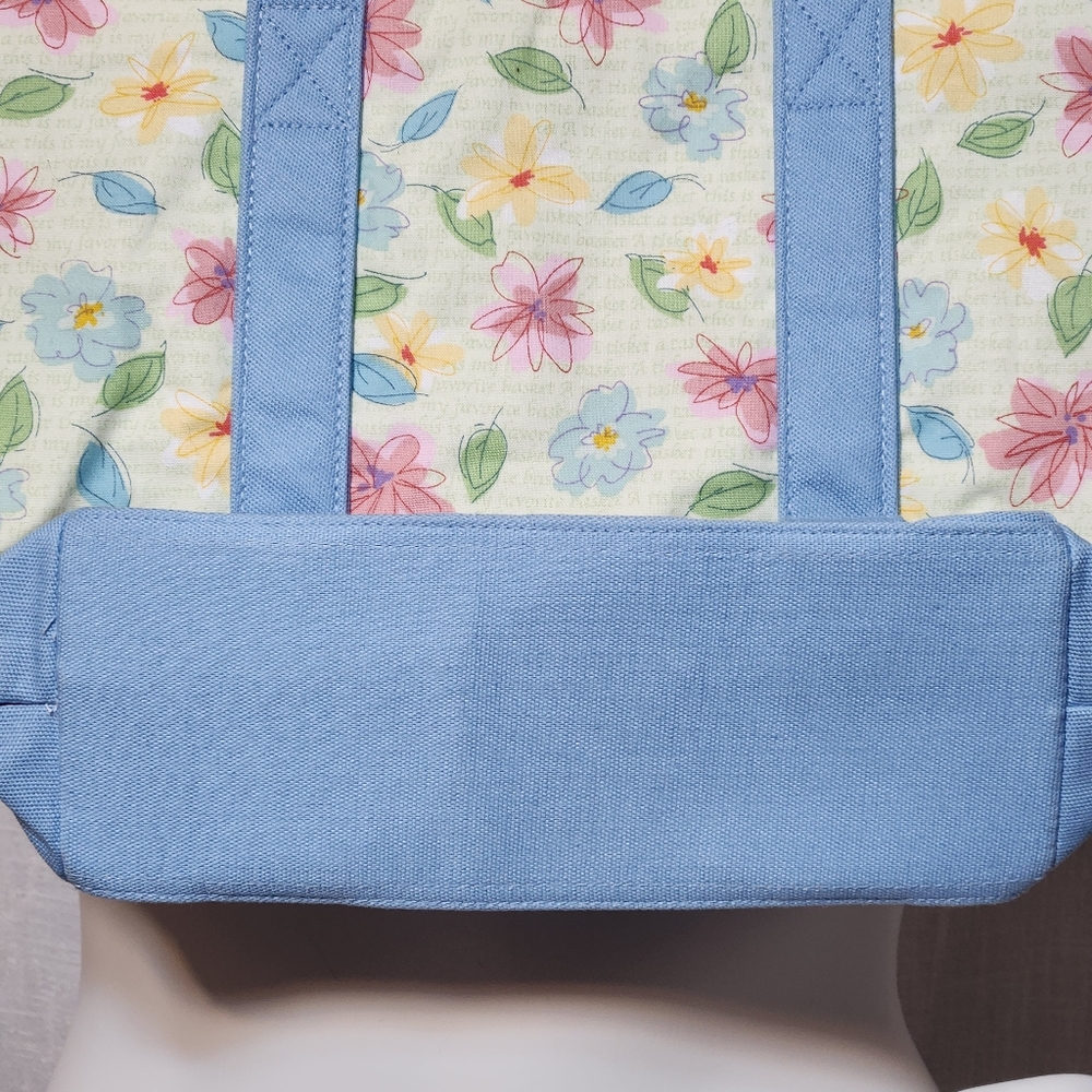 Longaberger Basket Mother's Day Blue Floral Tote Bag Multipurpose - Picture 11 of 11